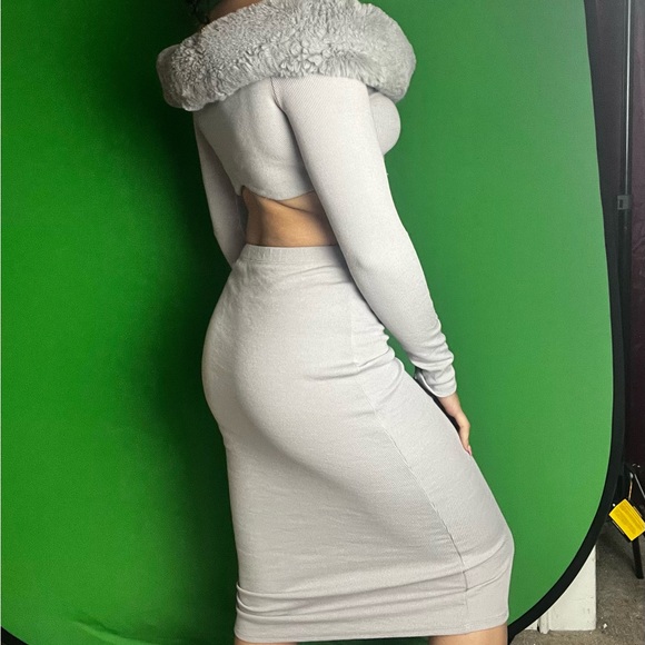 Gray fur matching set - Picture 3 of 4